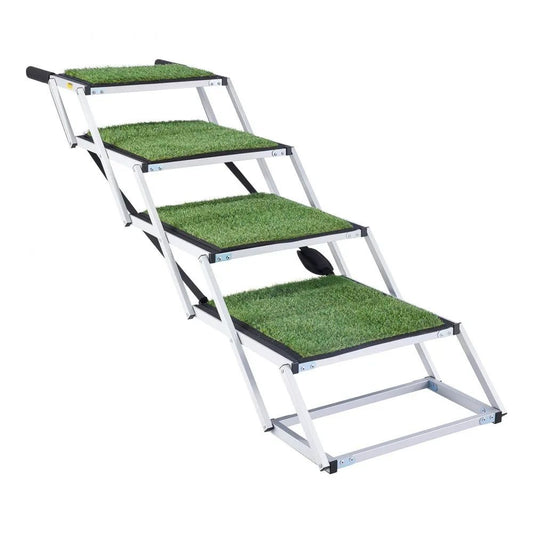 Hundetreppe Auto Einstiegshilfe Hundeleiter 4 Stufen Kunstrasen 90 kg