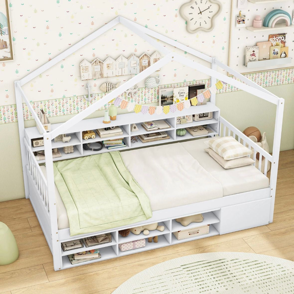 Hausbett Kinderbett 90x200cm Kinderzimmer Bett Doppelbett