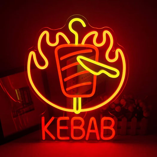 LED Neon Schild Kebab Döner Imbiss Neonlicht USB Zimmer
