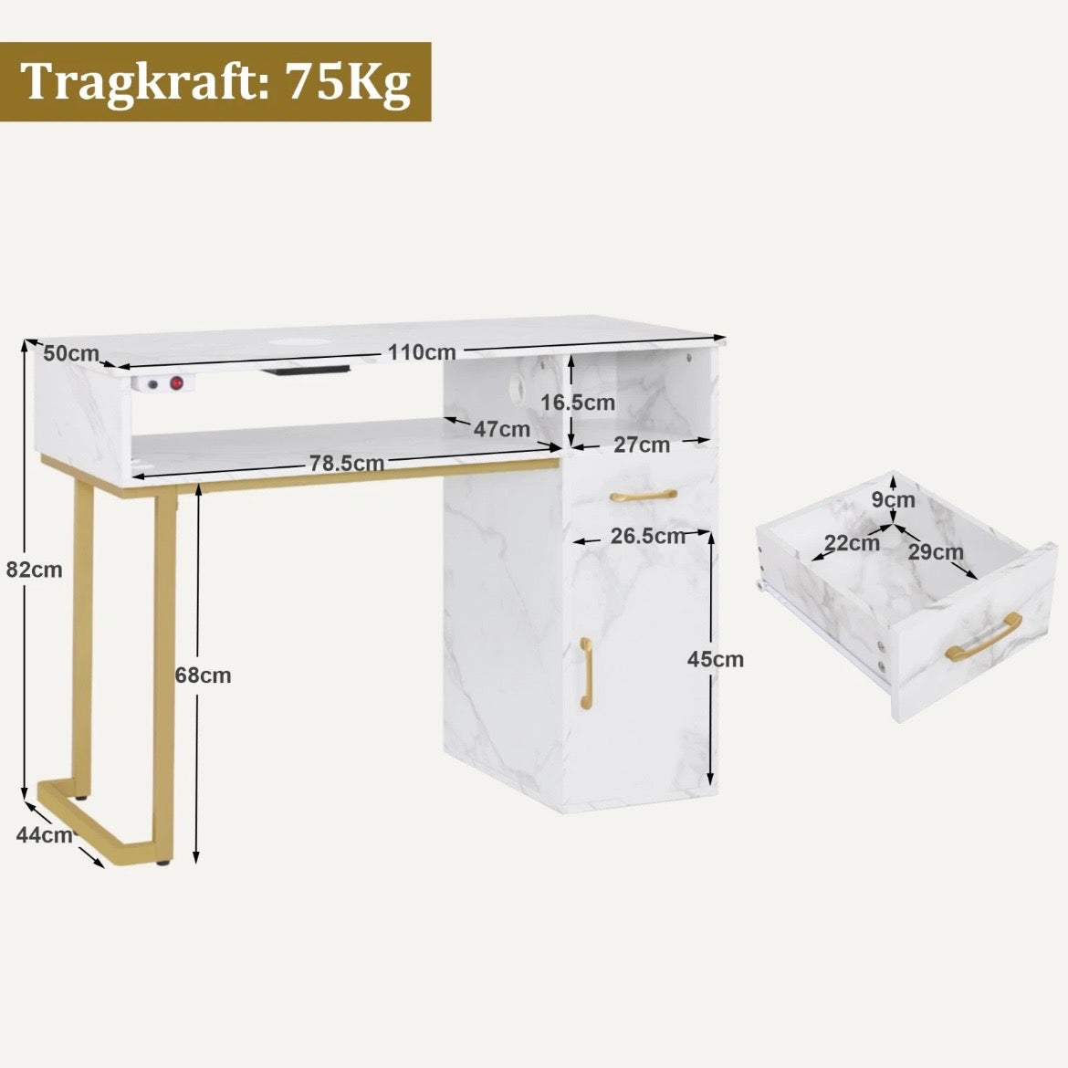 Manikürtisch Schubladen Maniküre Tisch Schrank