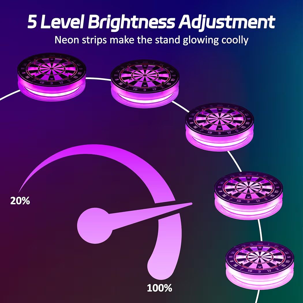 LED Dartständer Acryl Multicolor mit Fernbedienung Darten Dekoration