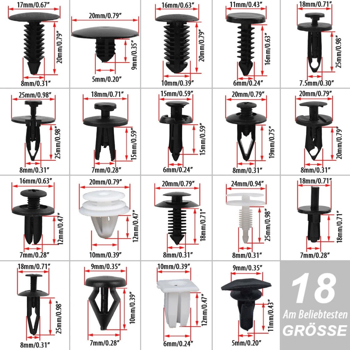KFZ Türverkleidung Befestigung Niete Stoßstange Trim Moulding Clips