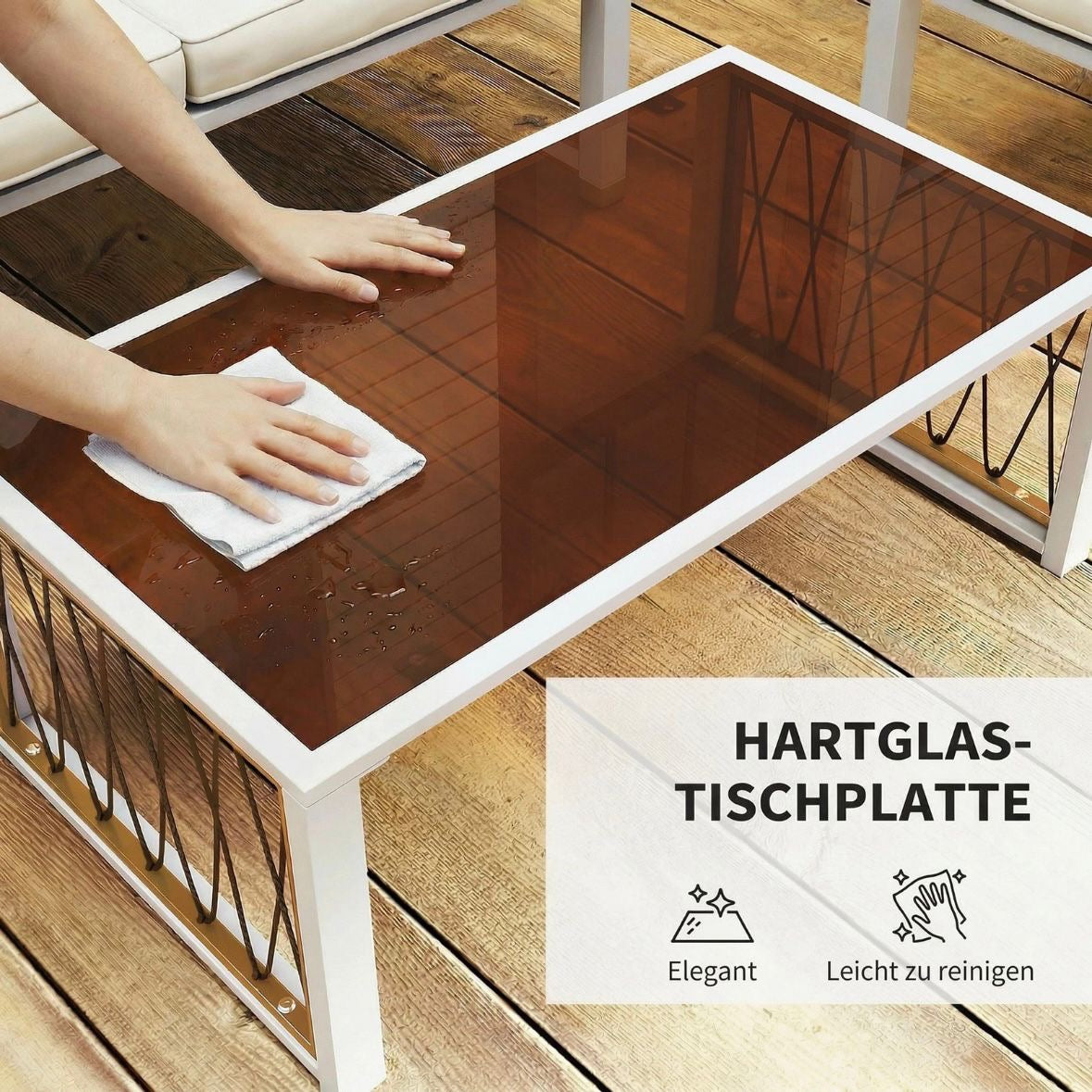 4x Gartenmöbel Set Polyrattan Lounge-Set mit Zweisitzer 2 Sessel