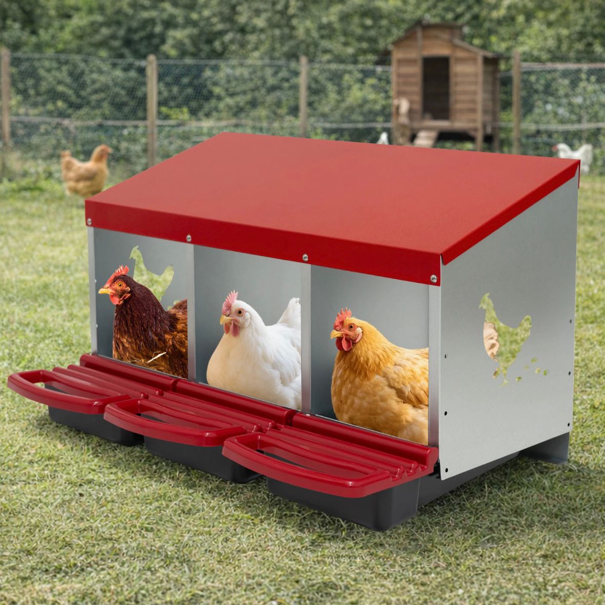 3er Legenest Hühnernest Brutnest Legebox für Hühner
