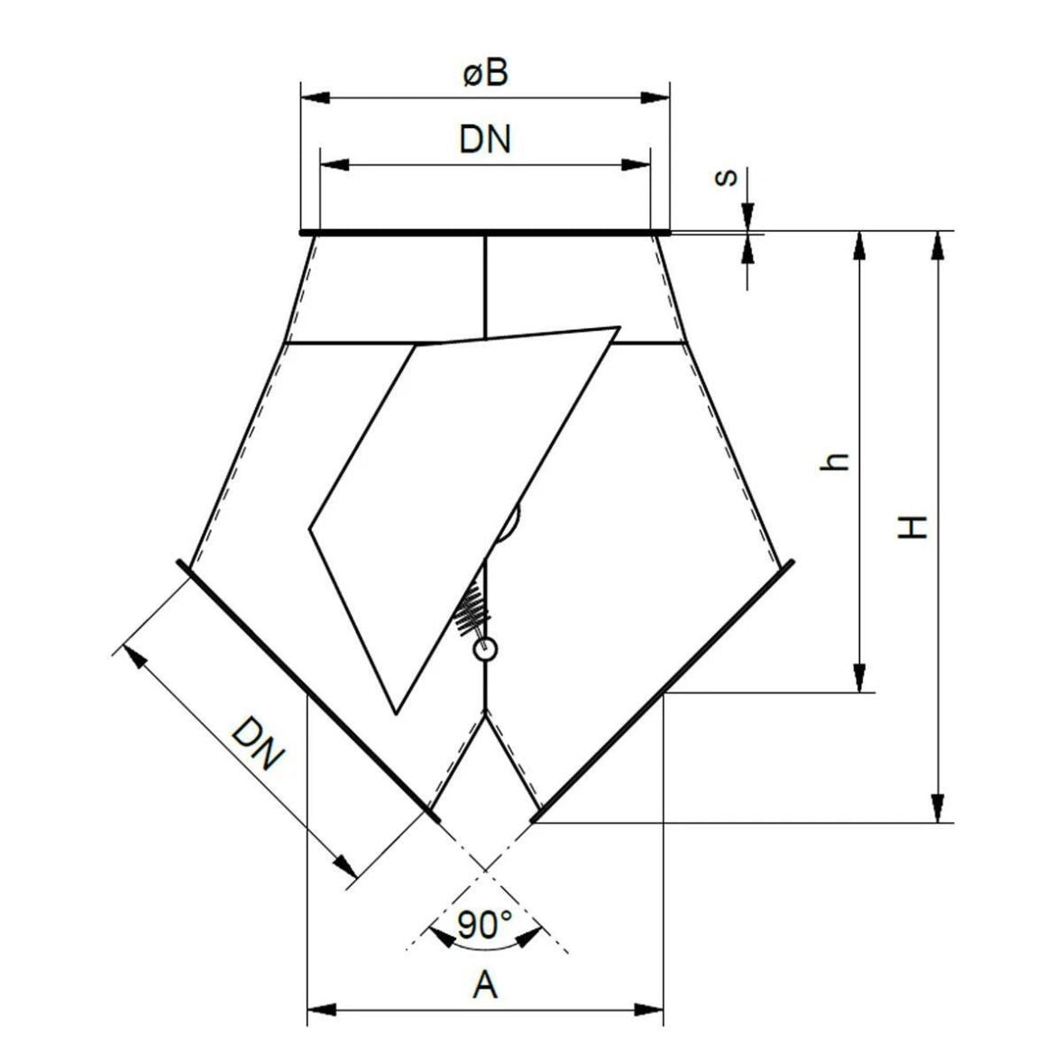 Klappkasten 2x 45° Ø150mm Getreiderohr Rohrbauteile Rohr Getreide