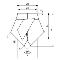 Klappkasten 2x 45° Ø150mm Getreiderohr Rohrbauteile Rohr Getreide