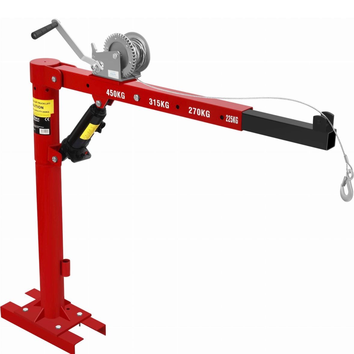 Hydraulischer Ladekran mit Seilwinde 450kg Werkstattkran