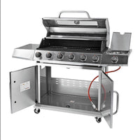Gasgrill Grillwagen 7 Brenner 19,3 kW Edelstahl Thermometer