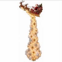 Weihnachts-Lichterkette Weihnachtsmann Schlitten LED Türdeko