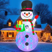 244cm LED Schneemann Aufblasbar Weihnachtsdeko Beleuchtet Garten XXL