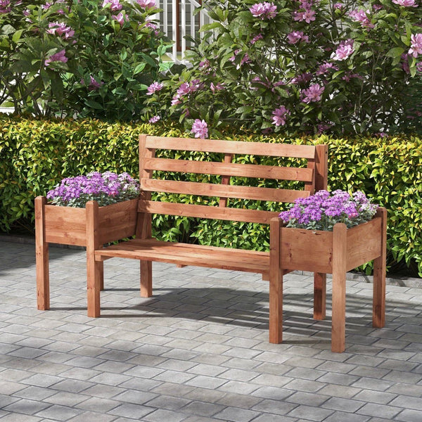 Gartenbank 2 Sitzer Sitzbank Holzbank Balkonbank Blumenkasten Bank
