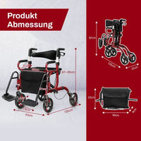2in1 Seniorenrollator Seniorenrollstuhl Rollstuhl Senioren