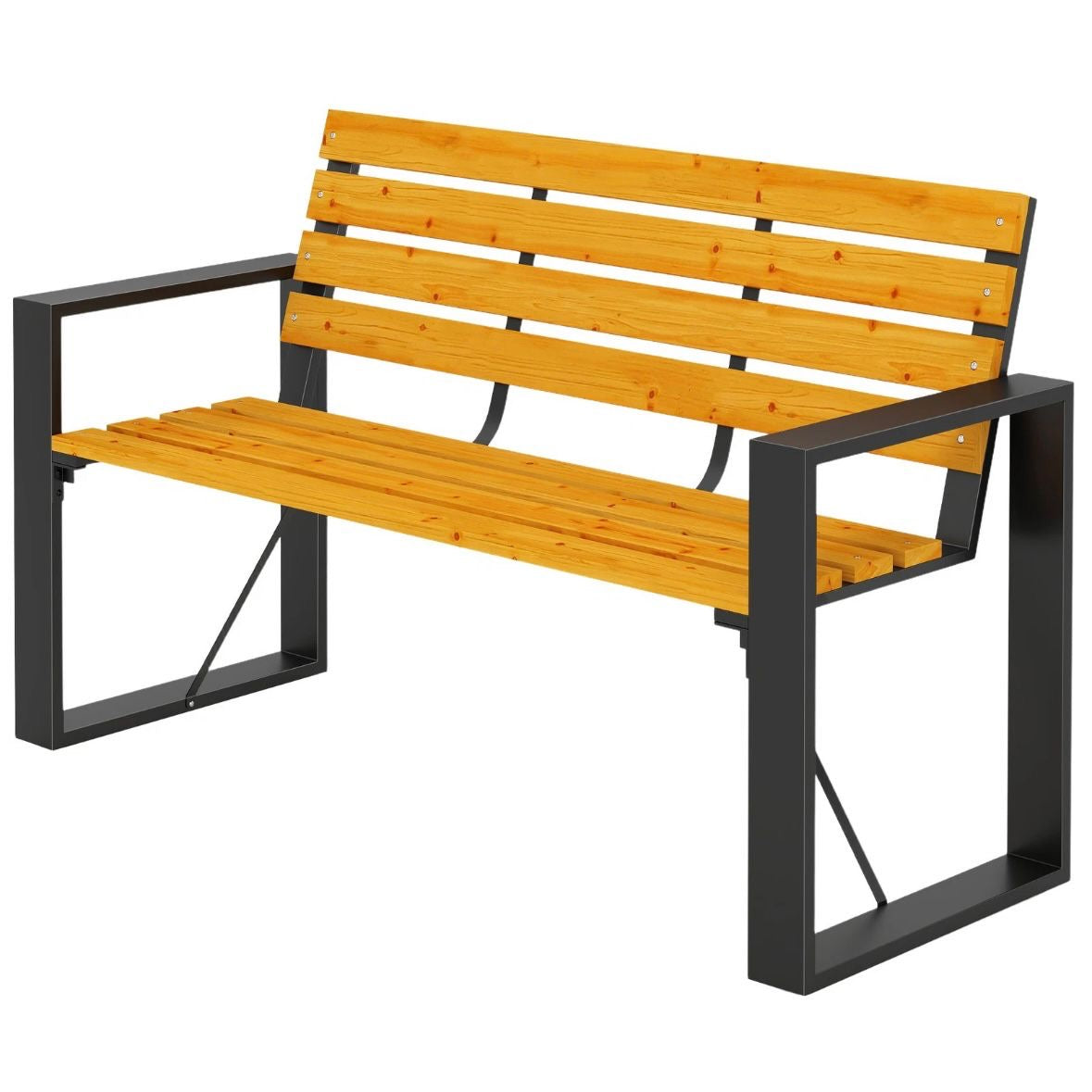 Gartenbank 2 Sitzer Holzbank  Lamelldesign Sitzbank
