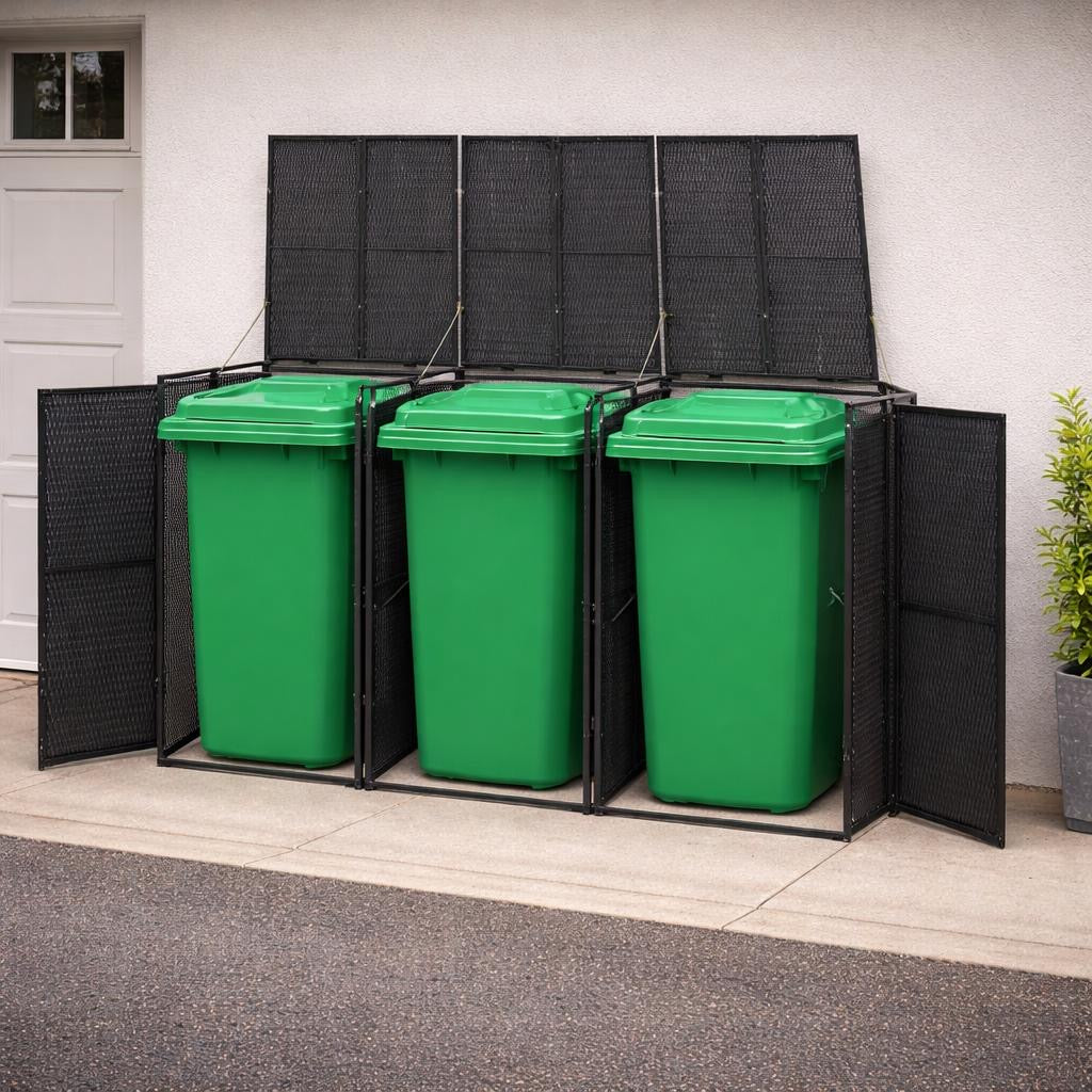 2x Mülltonnenbox 3x Mülltonnen Tonnen Müllboxen Tonnenbox
