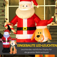 Aufblasbarer LED Weihnachtsmann Hund Weihnachtsdeko 157cm Außendeko