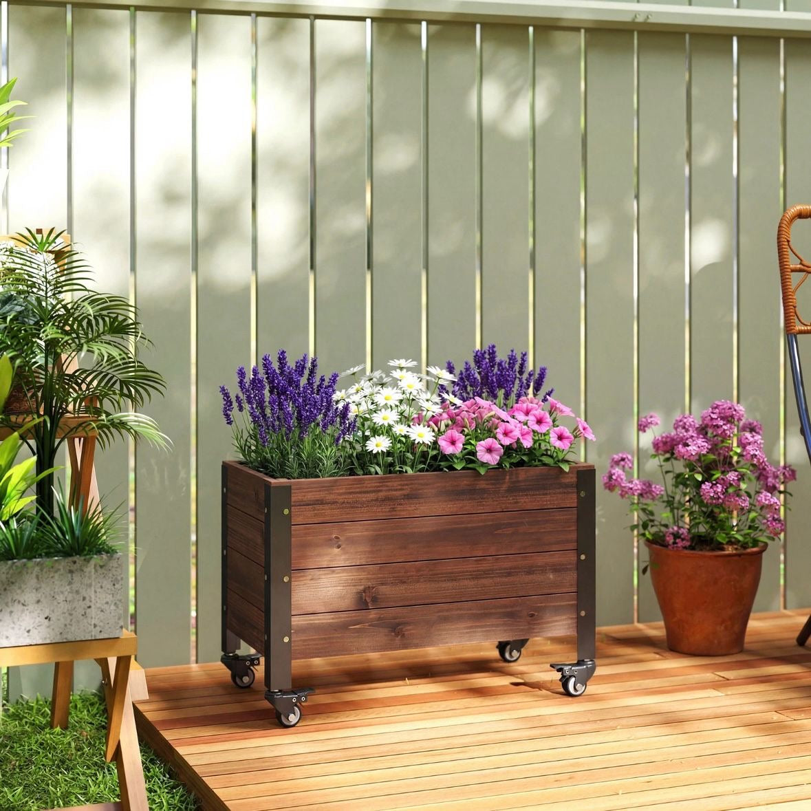 Hochbeet Holz Pflanzbeet Frühbeet Gartenbeet Blumenkasten