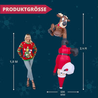 240cm Aufblasbare LED Weihnachtsdekoration Rentier Weihnachtsmann