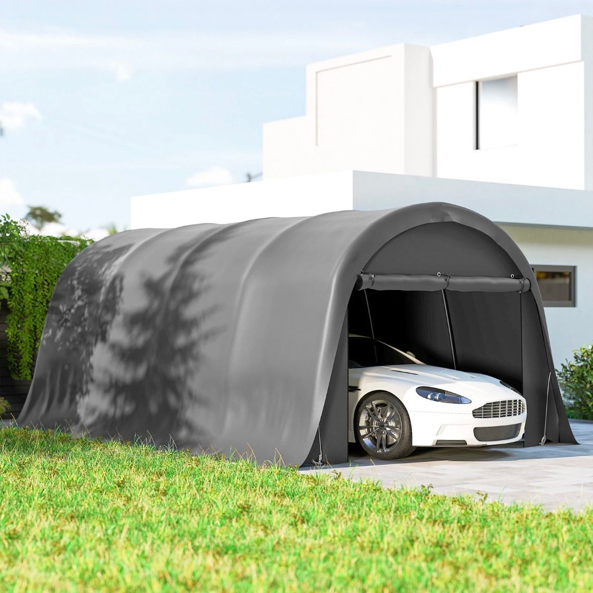 Carport Zeltgarage 3x6m Wasserdichtes Lagerzelt Seitenwänden Zelt
