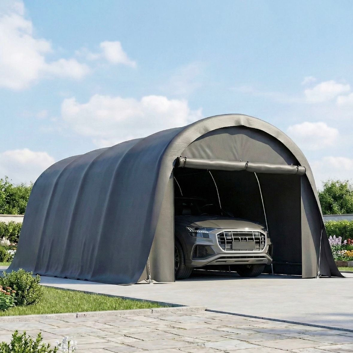 Carport Zeltgarage 3x6m Wasserdichtes Lagerzelt Seitenwänden Zelt
