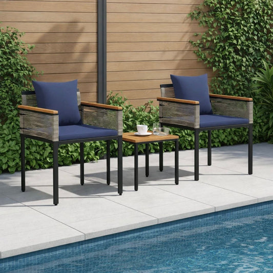 3tlg Gartenmöbel Set Poly Rattan Balkonmöbel Lounge Möbel