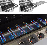 Gasgrill Grillwagen 7 Brenner 19,3 kW Edelstahl Thermometer