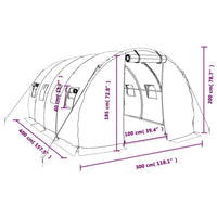 Gewächshaus 12m² Foliengewächshaus Treibhaus Garten 4x3x2m