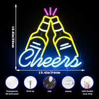 LED Neon Schild Cheers Bier Neonlicht USB Zimmer