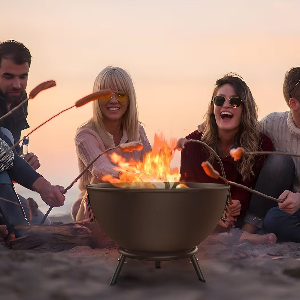Feuerstelle 58cm Feuerschale Lagerfeuer Grill Feuer Gartengrill