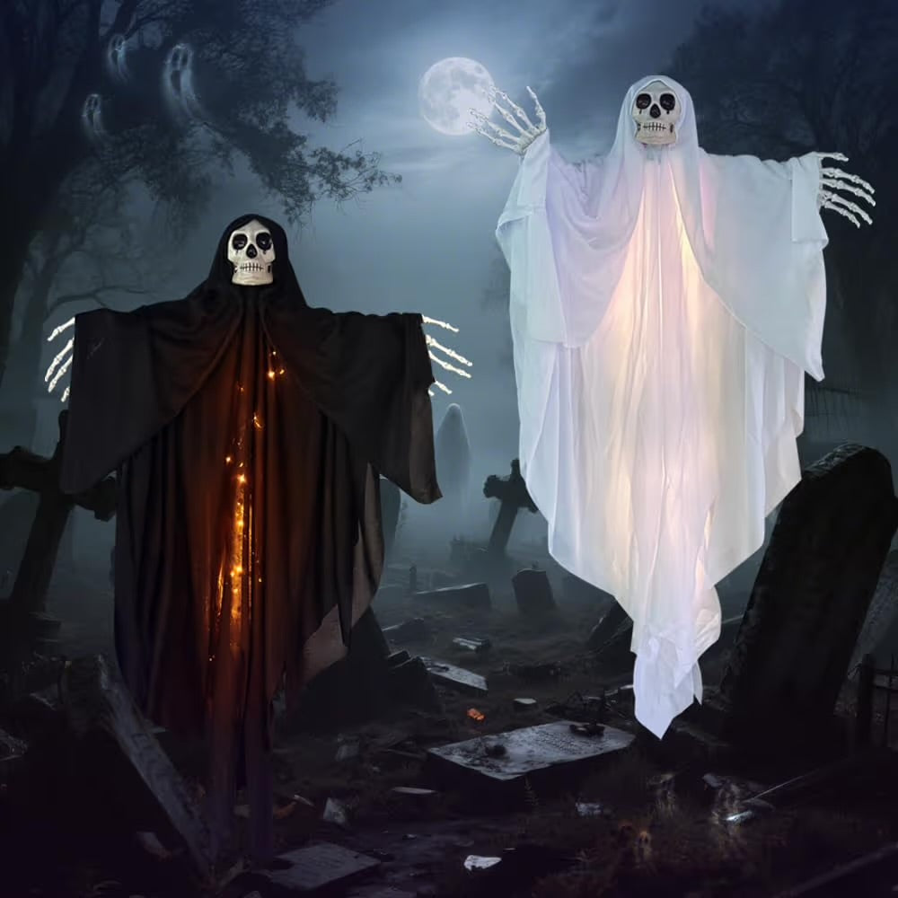 Halloween Deko Outdoor Skelett 2x LED Dekoration