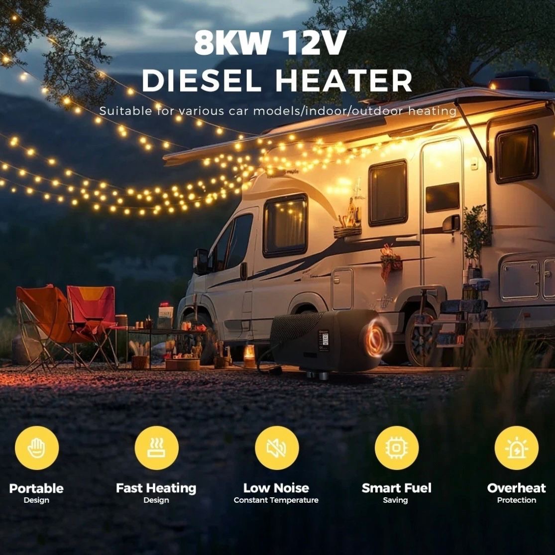8KW Diesel Heizung Standheizung Lufterhitzer LCD Air Heater PKW 12V