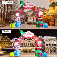 Aufblasbarer LED Weihnachtsbogen 380cm XXL Schneemann Weihnachtsdeko