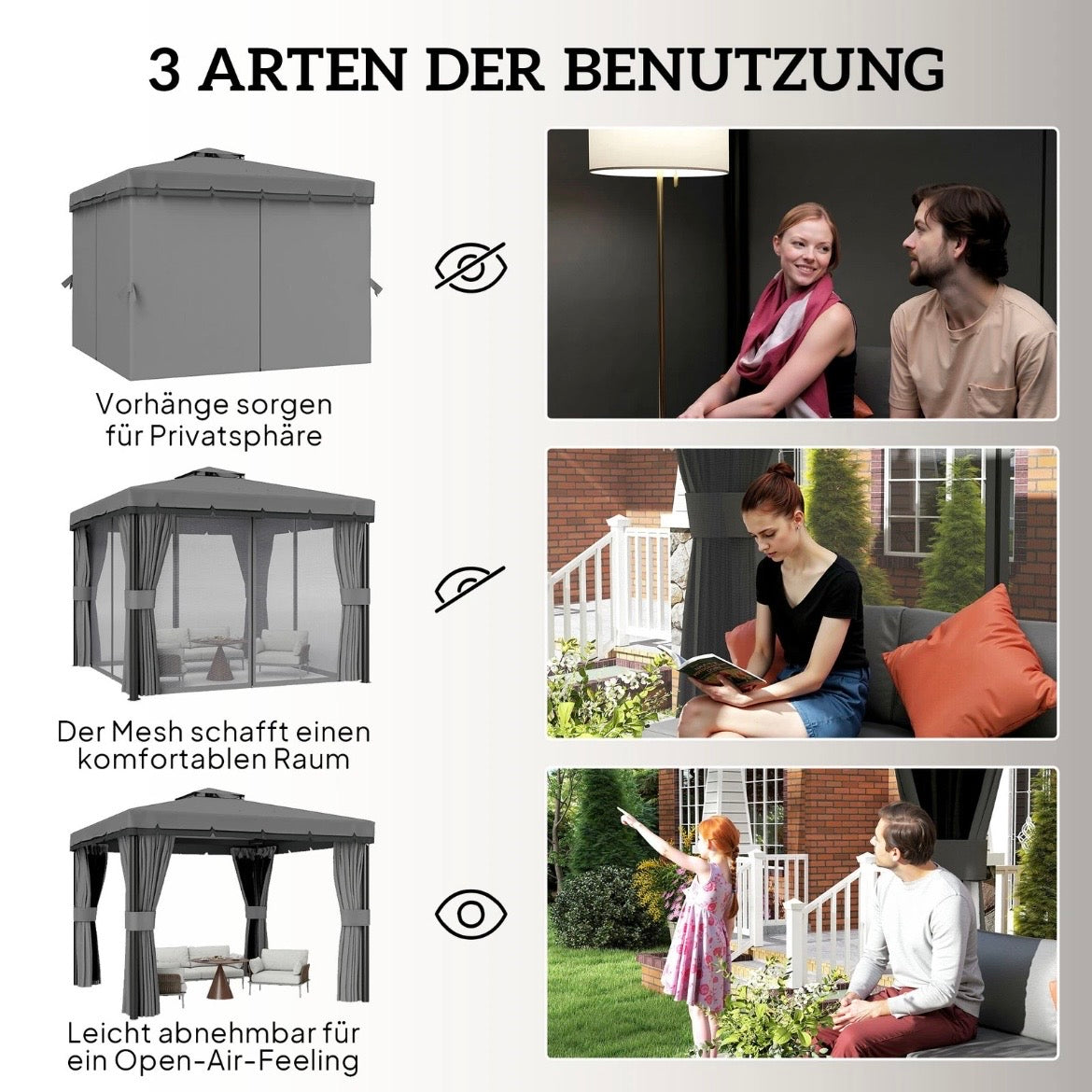 Pavillon Winterfest Gartenpavillon Gartenmöbel
