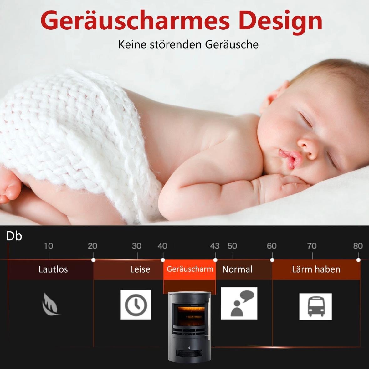 LED Elektrokamin Wandkamin Standkamin Kaminofen mit Flammeneffekt