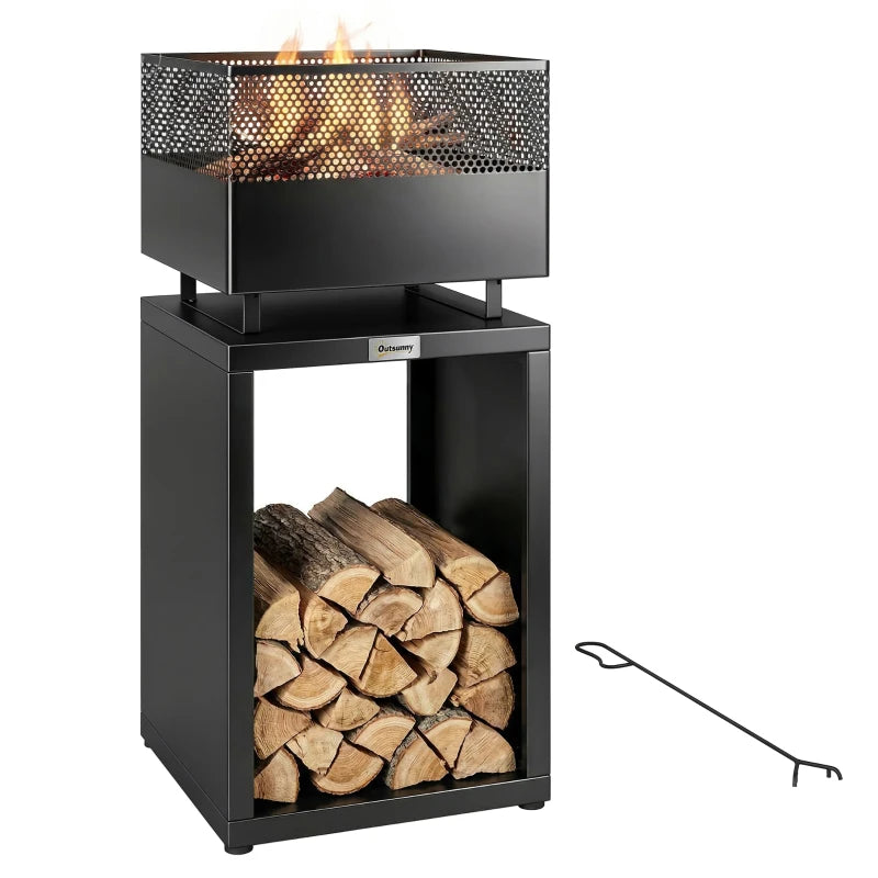 Feuerschale Feuerstelle Holzlager Heizen Outdoor