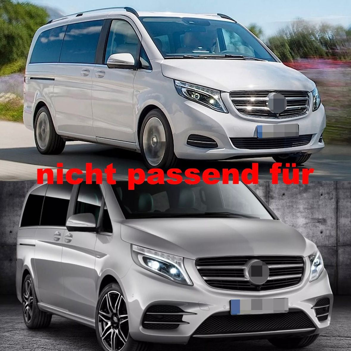 Kühlergrill für Mercedes V-Klasse W447 Facelift Glanz GT Grill