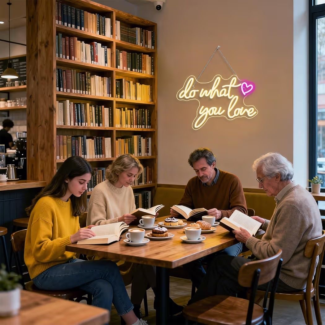 LED Neon Schild do what you love Neonlicht USB Zimmer