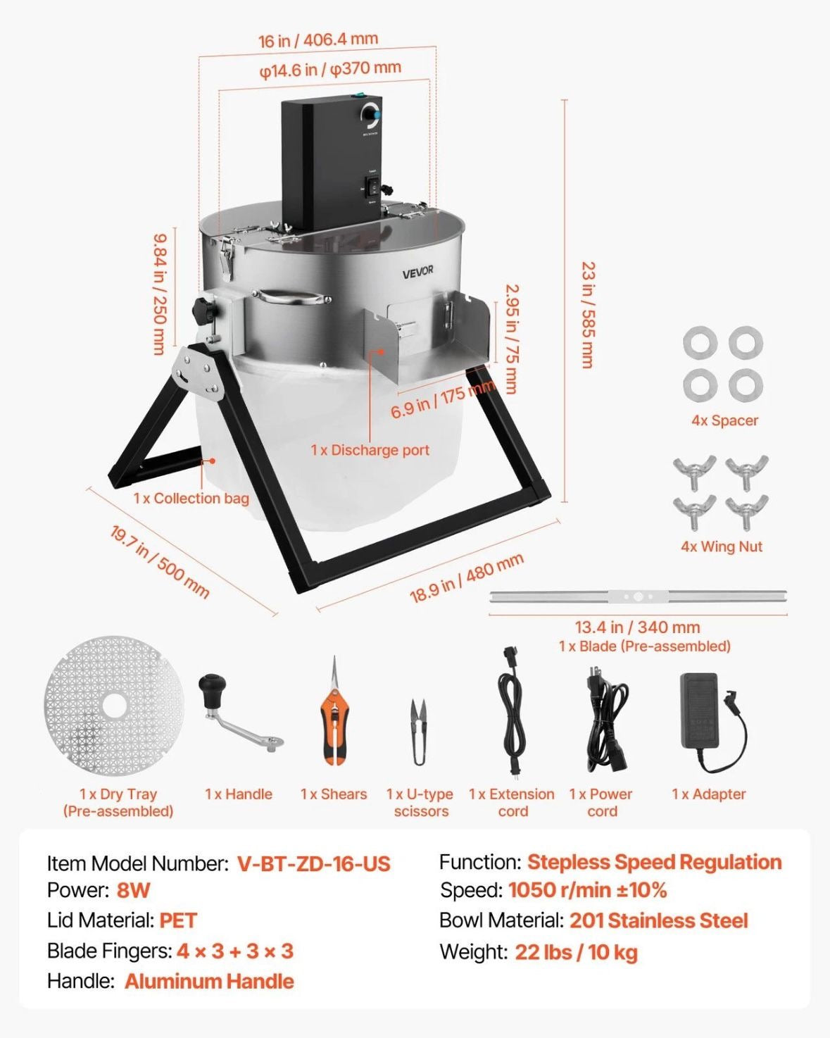 370mm Erntemaschine Manuell Elektrisch