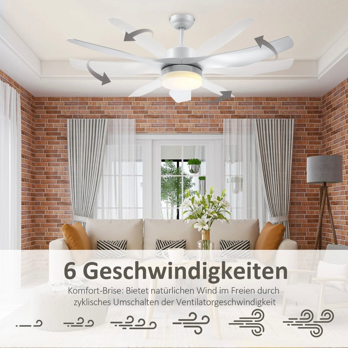 Deckenventilator LED Deckenleuchte Ventilator Deckenbeleuchtung