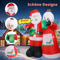 Aufblasbare Weihnachtsdekoration LED 210cm Weihnachtsmann Bewegungseffekt