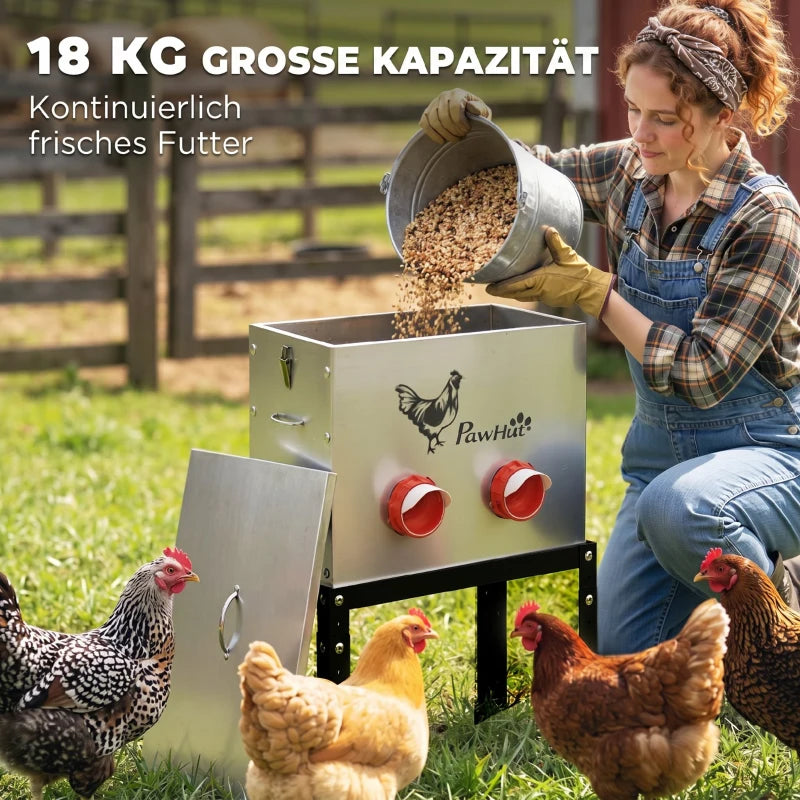 Futterautomat Hühner 18kg Fressplatz Nutztiere Landwirtschaft Automat