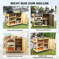 Grillwagen Servierwagen BBQ Grilltisch Gartengrill