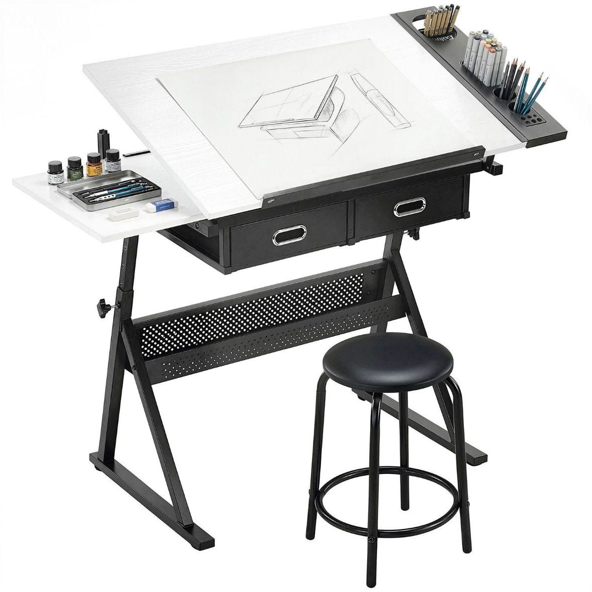 Zeichentisch Hocker
Höhenverstellbarer Architektentisch Tisch Kunst