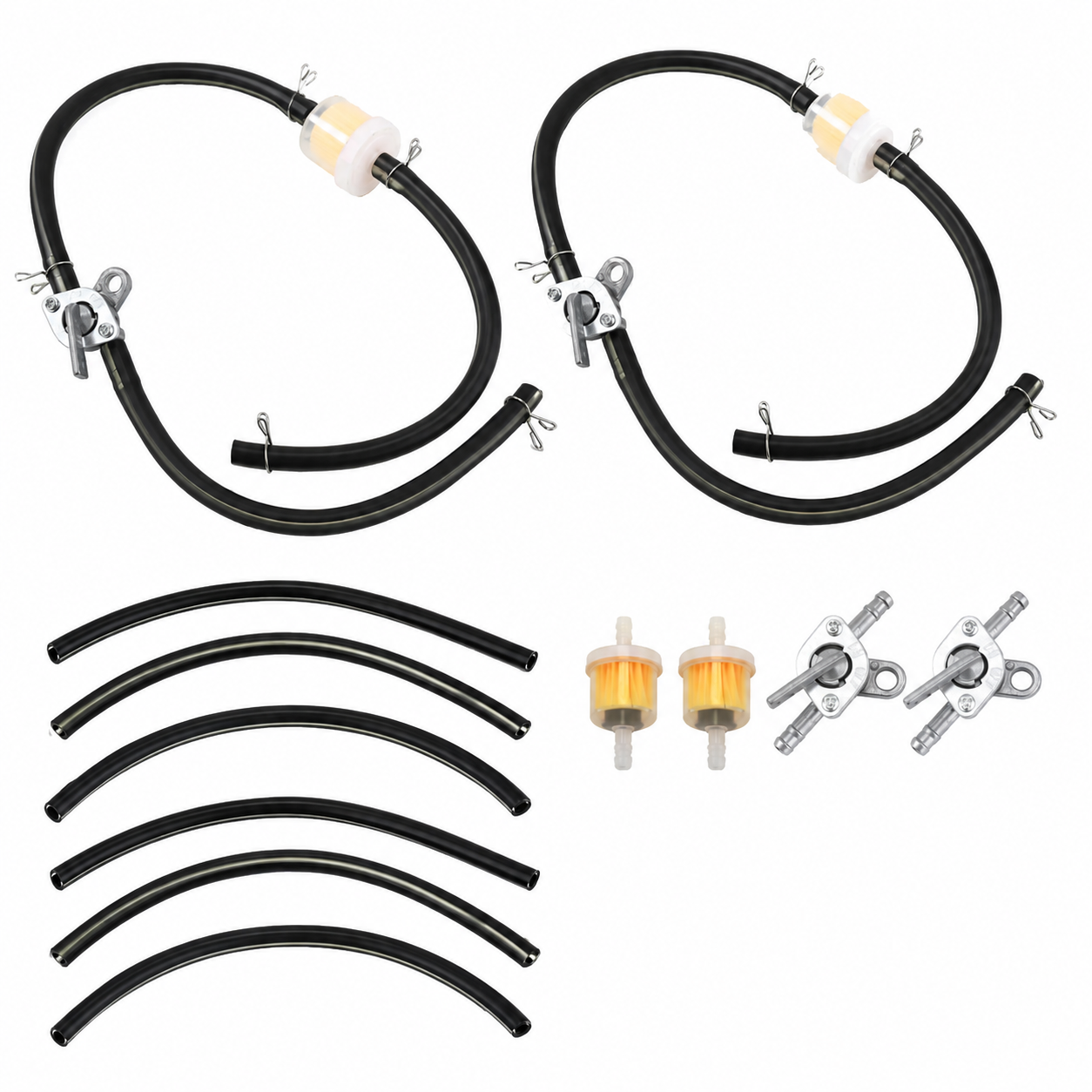 2x Universal Benzinhahnset 2x Filter 6x Schlauch Benzinhahn Set