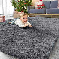 Teppich 160x220cm Hochflor weich rutschfest Wohnzimmer Schlafzimmer