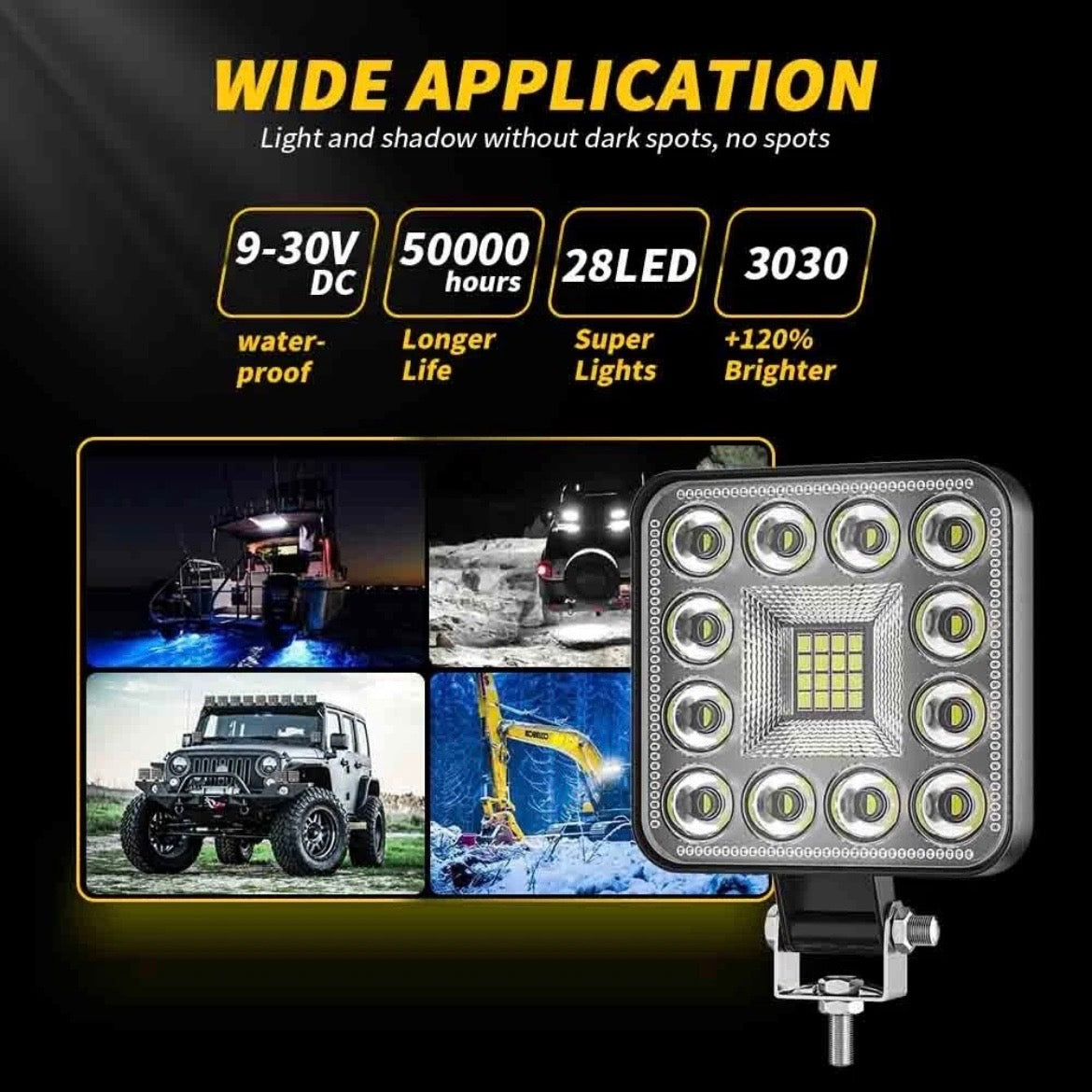 2x 48W LED Arbeitsscheinwerfer Rückfahrleuchte 12V 24V Kfz Scheinwerfer