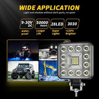 2x 48W LED Arbeitsscheinwerfer Rückfahrleuchte 12V 24V Kfz Scheinwerfer