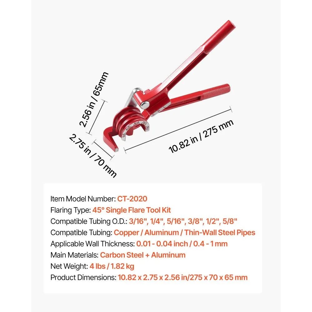 Bremsleitungs Reparaturset Bördelgerät Set 3/16” 7,6m Leitung Werkzeug