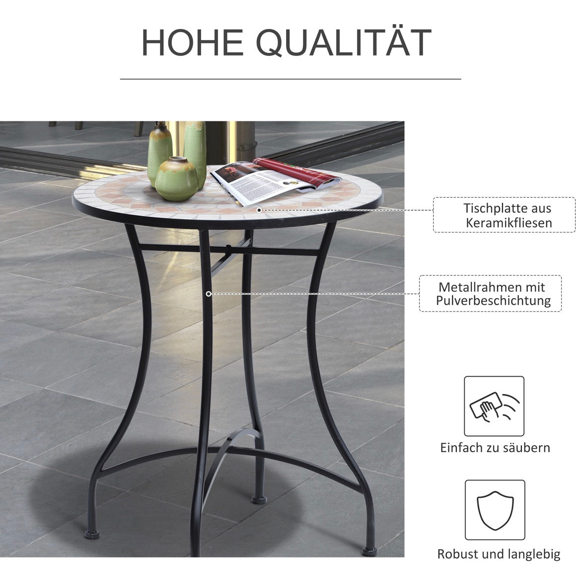 Gartentisch Mosaiktisch Balkontisch Beistelltisch Seviertisch