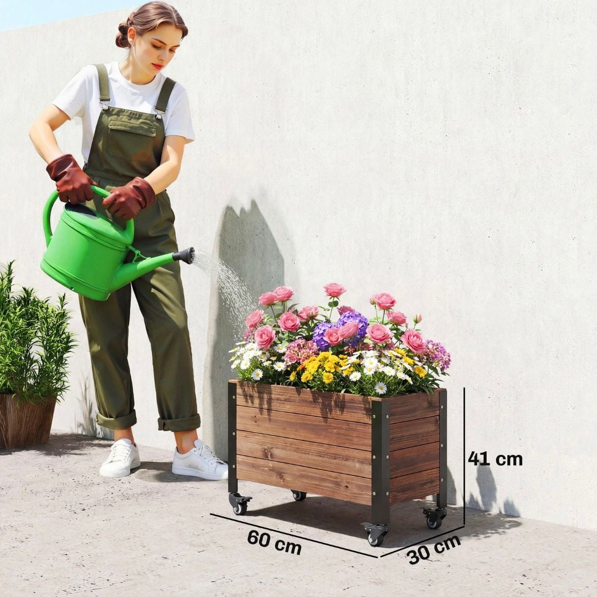 Hochbeet Holz Pflanzbeet Frühbeet Gartenbeet Blumenkasten