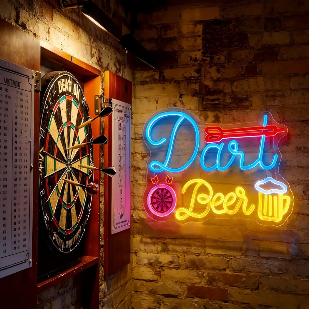 LED Neon Schilt Dart Beer Bier Neonlicht USB Bar